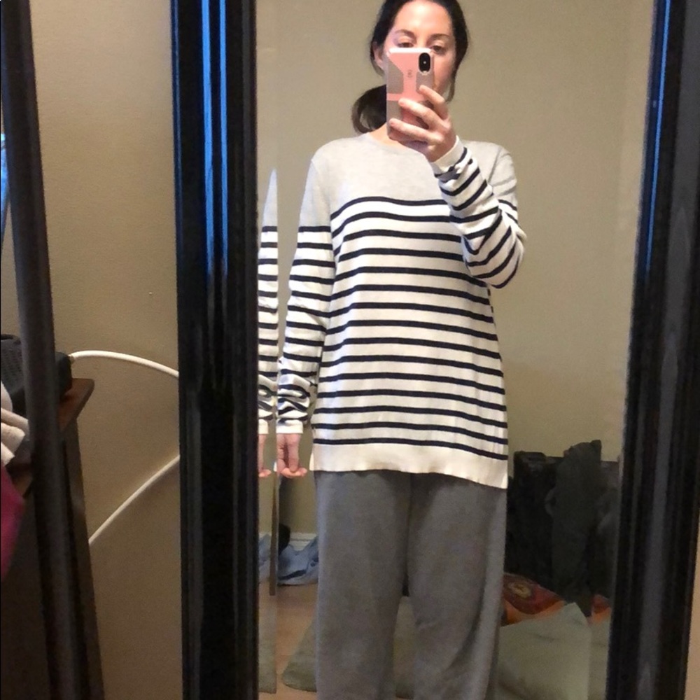 Worn one time cozy strip sweater